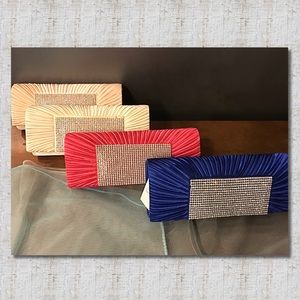 WOMENS Hot Fuchsia Clutch w/Rhinestone detailing